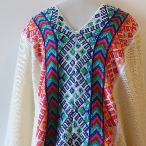 WOMENS JEN'S PIRATE BOOTY CRAM MULTICOLOR FRINGED WRAP PONCHO SHAWL OS * - Picture 7 of 13